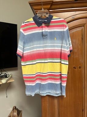 Polo by Ralph Lauren Multicolor Striped Polo with Navy Collar